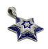 14K Gold & Diamond With Blue Enamel Star of David Necklace